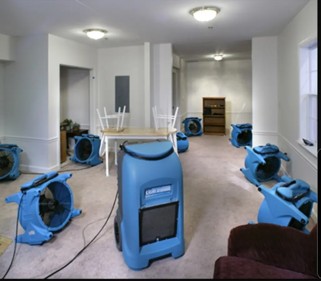 Air movers and dehumidifier setup for Water Extraction & Removal in Decatur